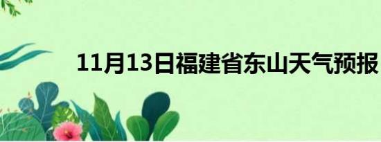 11月13日福建省东山天气预报
