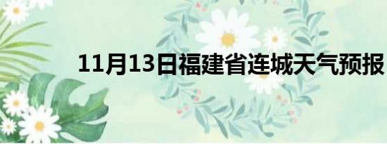 11月13日福建省连城天气预报