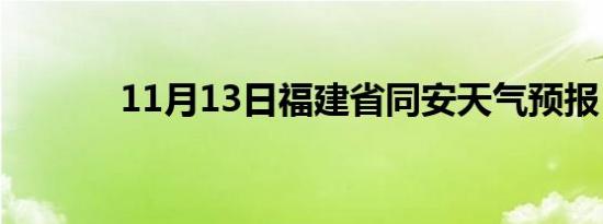 11月13日福建省同安天气预报